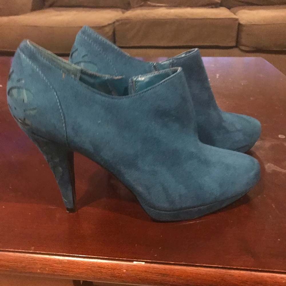 Turquoise ankle booties ( platform 3in)